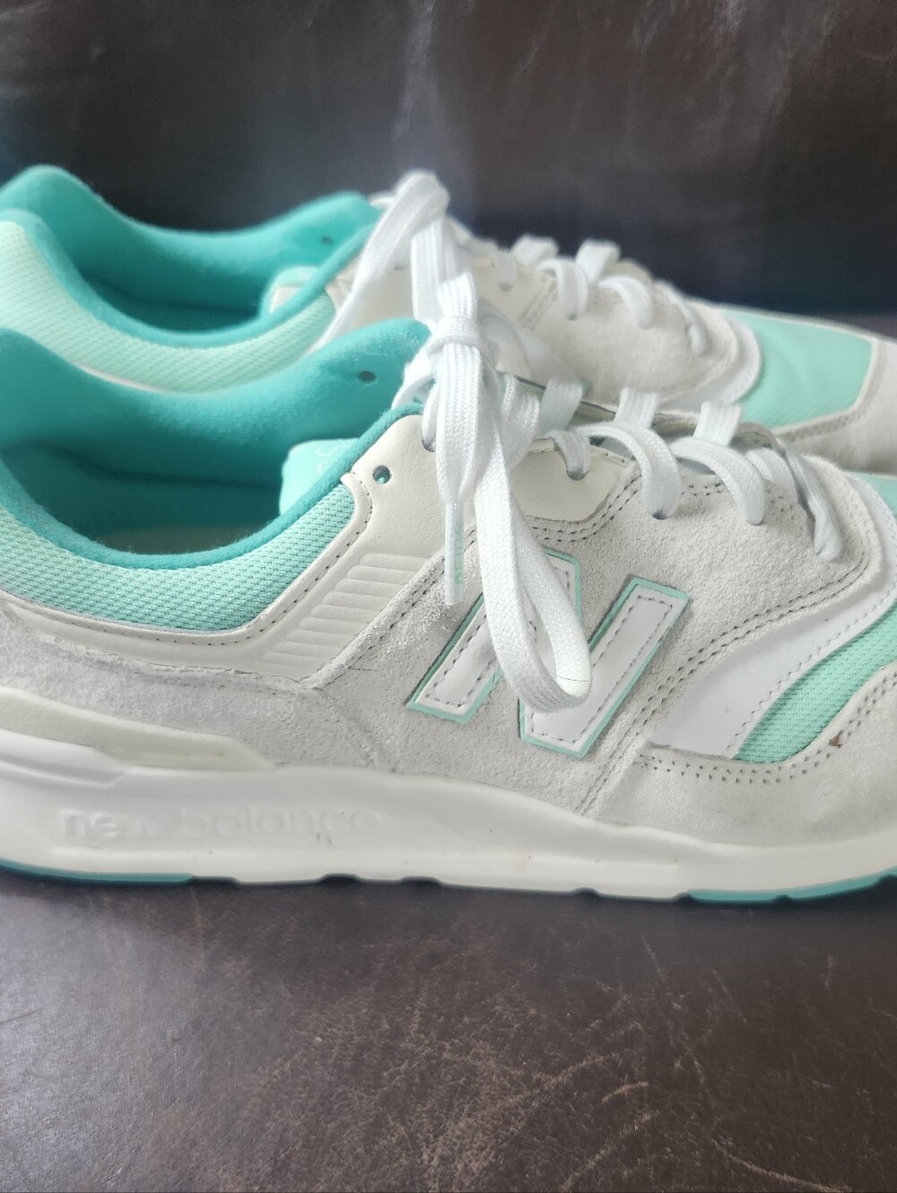 New Balance Mint Green and White Women's Athletic Sneakers - Picture 2 of 9